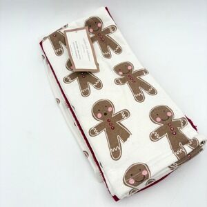 Cupcakes and Cashmere Christmas Holiday Gingerbread Man Kitchen Towels Set of 3